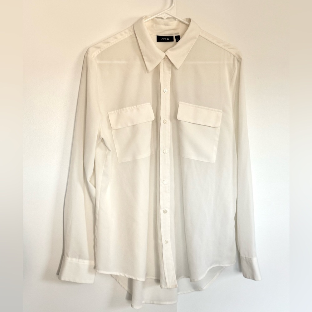 White Long Sleeve Ivory Blouse